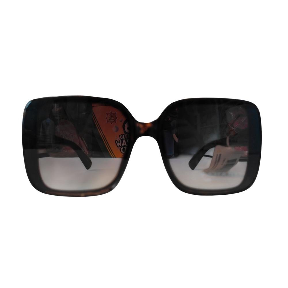 Tahari Tortoise Square Oversized Sunglasses Textured Lattice Arms TH815-TS NEW